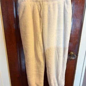 No Boundaries Cream Fuzzy Joggers